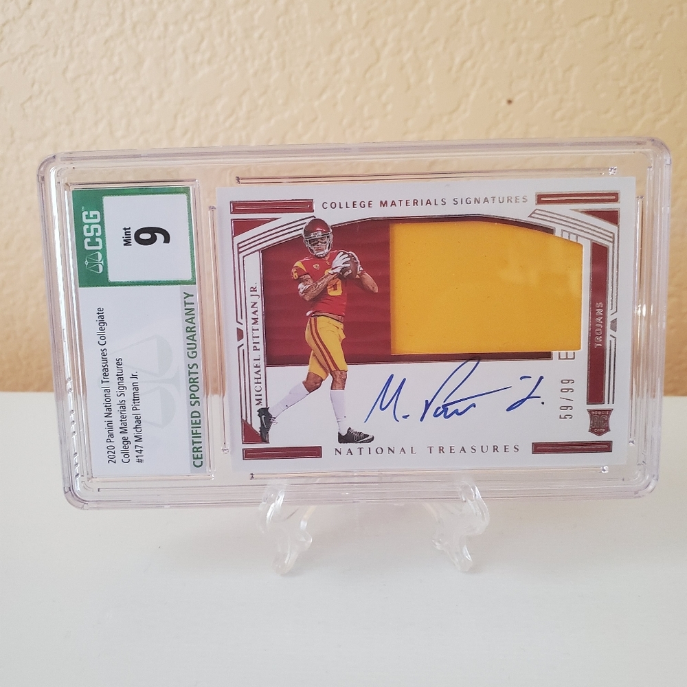 2020 NATIONAL TREASURES COLLEGIATE MICHAEL PITTMAN JR RC CSG 9 MINT 10 AUTOGRAPH